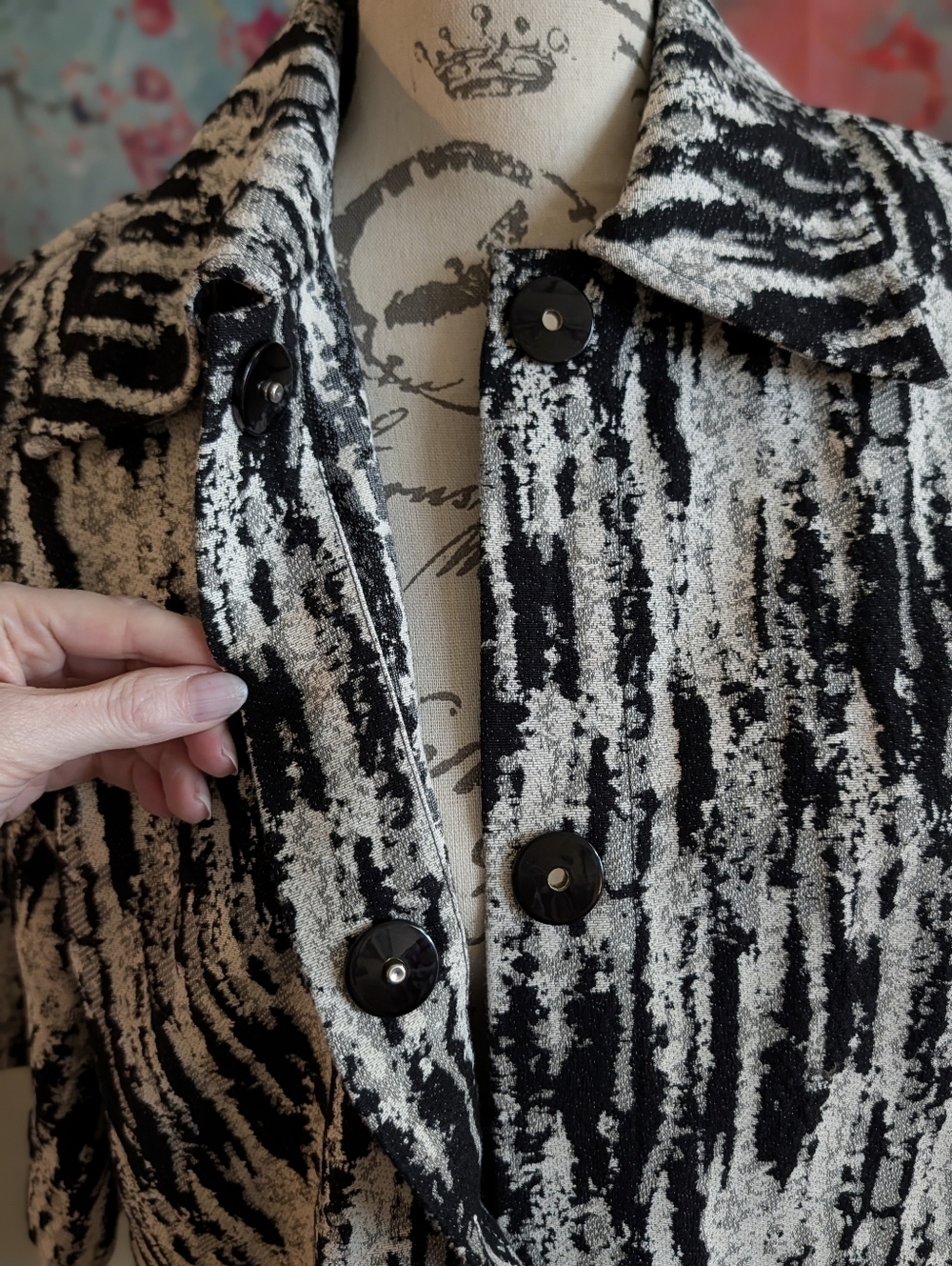 Day Birger et Mikkelsen Black & White Tunic Shirt Coat (Lilo Artistic Texture) - Picture 6 of 11